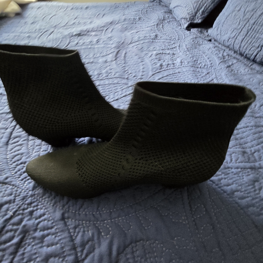 Eileen Fisher Black Knit Ankle Boots